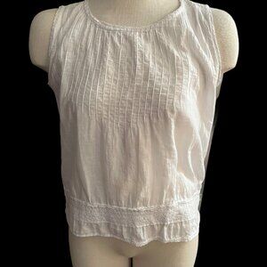 J.P and Mattie Petitie White Pleated Sleeveless Blouse